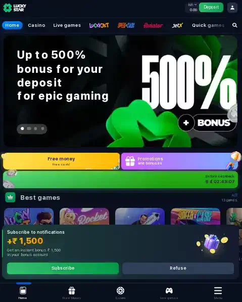 inscription lucky star africa apk